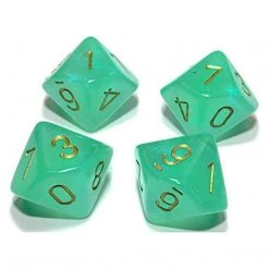 Chessex 10 D10 Polyhedral Dice Nebula Light Green Gold Luminary CHX27375