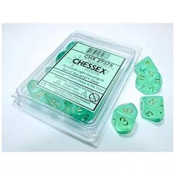 Chessex 10 D10 Polyhedral Dice Nebula Light Green Gold Luminary CHX27375