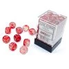 Metallic Dice Games Chessex 12mm D6 Set Dice 36 Count Nebula Red Silver Luminary CHX 27954 Game Accessories