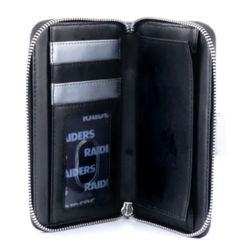 Wallets Loungefly NFL Las Vegas Raiders Logo All Over Print Bifold Wallet 4 Wallets Loungefly NFL Las Vegas Raiders Logo All Over Print Bifold Wallet