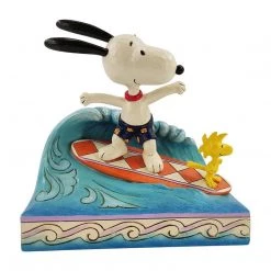 Enesco Jim Shore Peanuts Cowabunga Snoopy Woodstock Decorative Figure Action Figures