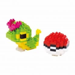 Blue Fin Nanoblock Pokemon Caterpie And Poke Ball Building Set