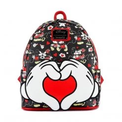 Loungefly Disney Mickey And Minnie Mouse Valentines Heart Hands Mini Backpack