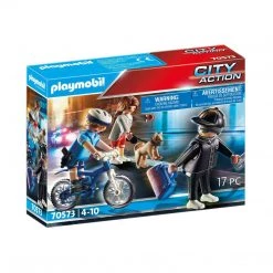 Playmobil City Action Police Bicycle With Thief Building Set 70573