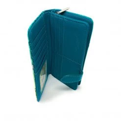 Shagwear Vintage Dragonfly Large Teal Zipper Wallet