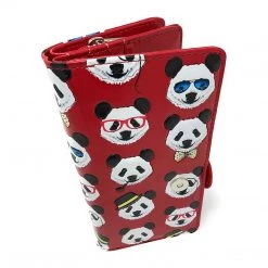Wallets Shagwear Panda Repeat Large Red Zipper Wallet