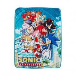 GE Animation Sonic The Hedgehog Big Group Sublimation Throw Blanket