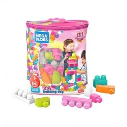 Mega Construx Mega Bloks First Builders 80 Piece Pink Bag