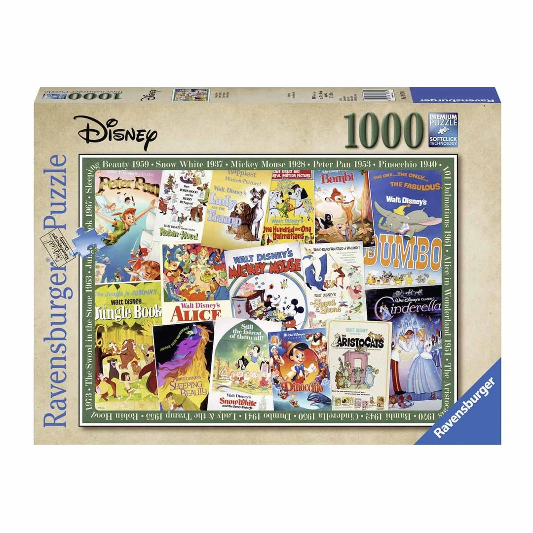 Ravensburger Disney Vintage Movies 1000 Piece Puzzle 4 Ravensburger Disney Vintage Movies 1000 Piece Puzzle