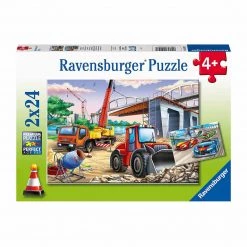 Ravensburger Construction And Cars Pair Of 24 Piece Puzzles