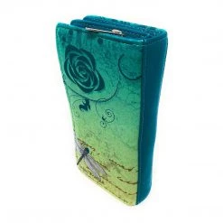 Shagwear Vintage Dragonfly Large Teal Zipper Wallet