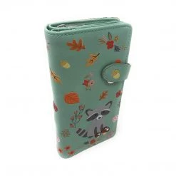 Shagwear Teal Raccoon And Friends Wallet Wallets