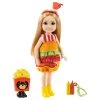 Mattel Dolls And Doll Figures Barbie Chelsea Club With Burger Costume And Pet Doll Set