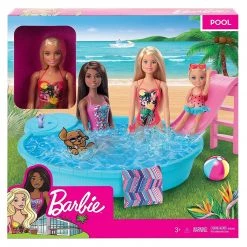 Mattel Barbie Pool And Slide Pool Play Set Dolls And Doll Figures