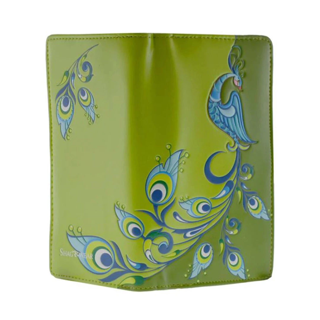 Wallets Shagwear Two Tone Peacock Large Lime Zipper Wallet 3 Wallets Shagwear Two Tone Peacock Large Lime Zipper Wallet