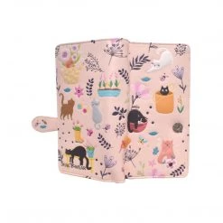 Wallets Shagwear Cats In The Garden Large Pink Zipper Wallet