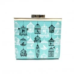 Wallets Shagwear Vintage Bird Cages Small Aqua Blue Coin Purse Wallet