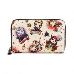 Loungefly Disney Villains Character Tattoo All Over Print Zip Around Wallet