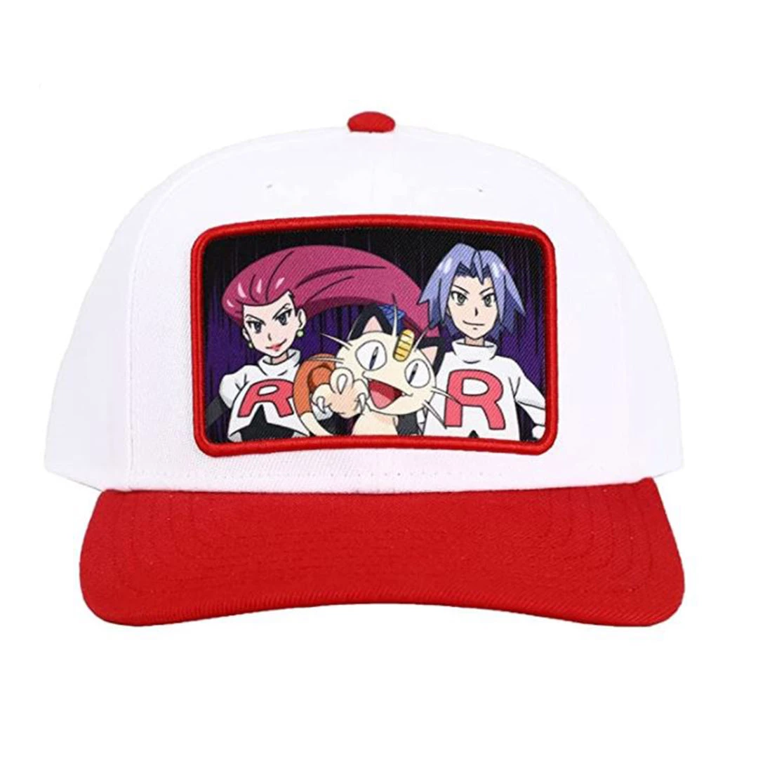Hats Bioworld Pokemon Team Rocket White Red Snapback Hat 3 Hats Bioworld Pokemon Team Rocket White Red Snapback Hat