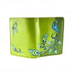 Wallets Shagwear Two Tone Peacock Small Lime Zipper Wallet