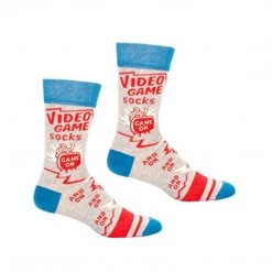 Blue Q Video Game Socks Game On Single Pair Crew Socks
