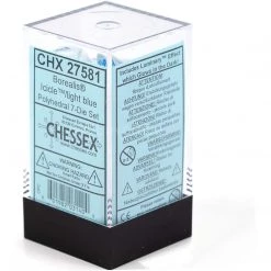 Chessex 7 Set Polyhedral Dice Borealis Icicle Light Blue Luminary CHX27581