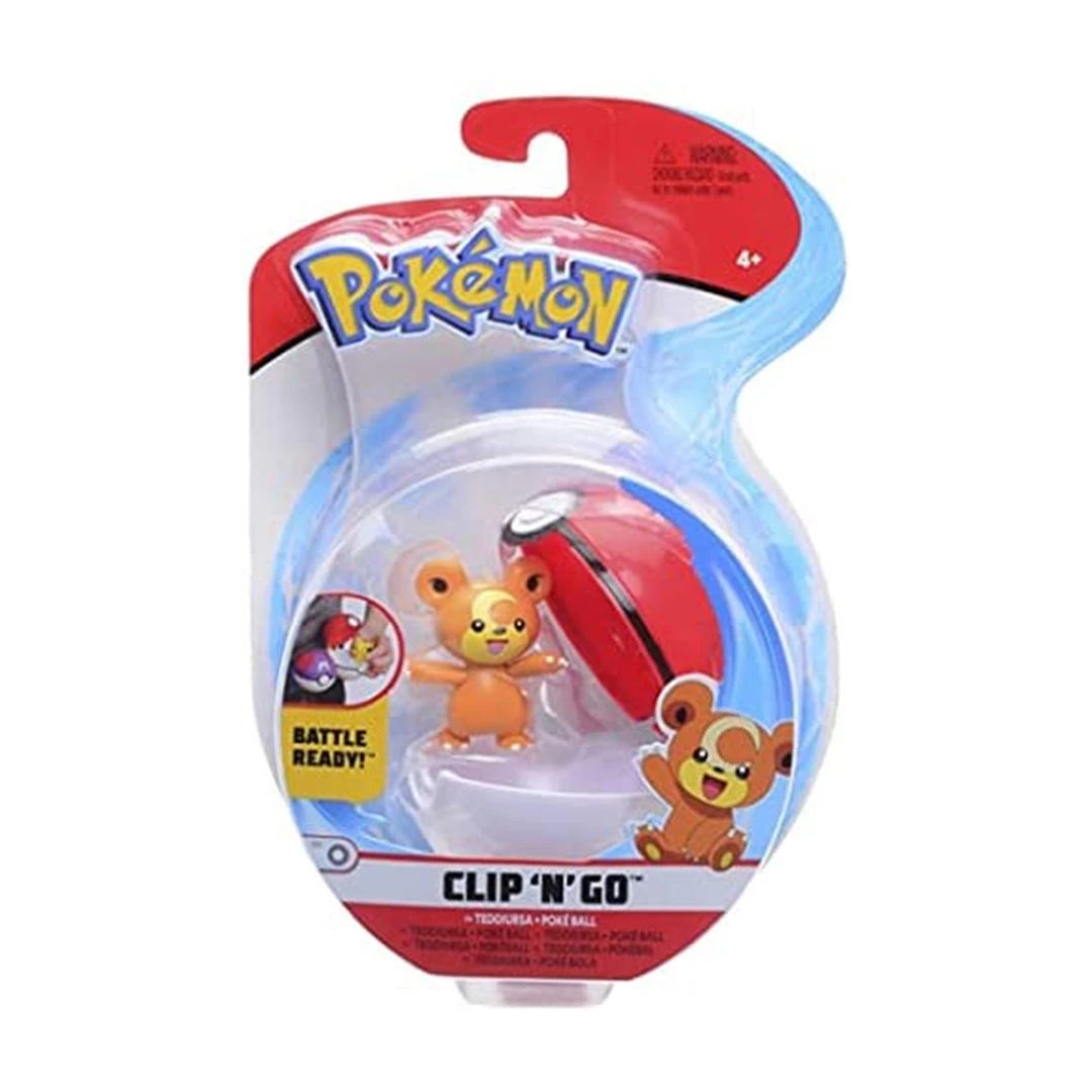 Jazwares Action Figures Pokemon Clip 'N' Go Teddiursa And Poke Ball Figure Pack 3 Jazwares Action Figures Pokemon Clip 'N' Go Teddiursa And Poke Ball Figure Pack