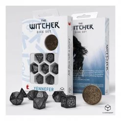 Game Accessories Q-Workshop The Witcher Yennefer The Obsidian Star 7 Piece Dice Set With Coin