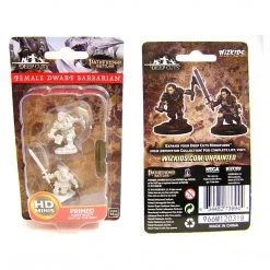 Action Figures Wizkids Pathfinder Battles Deep Cuts Unpainted Female Dwarf Barbarian Figure Set