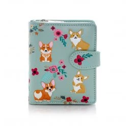 Wallets Shagwear Corgi Pattern Small Aqua Coin Purse Wallet