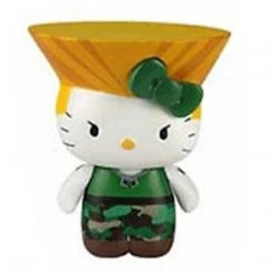 Toynami Action Figures Hello Kitty Street Fighter Guile Mobile Plug Charm Figure
