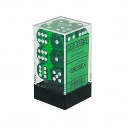 Game Accessories Chessex 12 Count 16mm D6 Translucent Green White Dice CHX23605