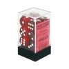 Chessex 12 Count 16mm D6 Translucent Red White Dice CHX23604