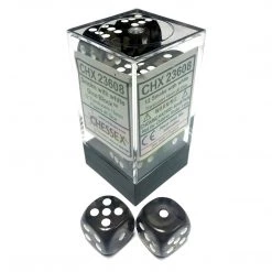 Chessex 12 Count 16mm D6 Translucent Smoke White Dice CHX23608 Game Accessories