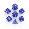 Chessex 7 Set Polyhedral Dice Translucent Blue White CHX23076 Game Accessories