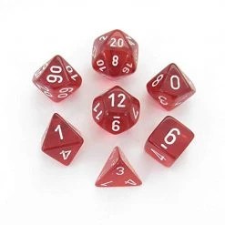 Game Accessories Chessex 7 Set Polyhedral Dice Translucent Red White CHX23074