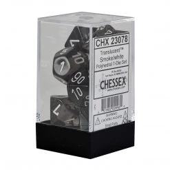 Game Accessories Chessex 7 Set Polyhedral Dice Translucent Smoke White CHX23078