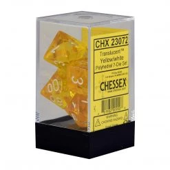 Chessex 7 Set Polyhedral Dice Translucent Yellow White CHX23072
