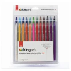 Kingart Pro 24 Count Woodless Watercolor Pencil Set 315-24