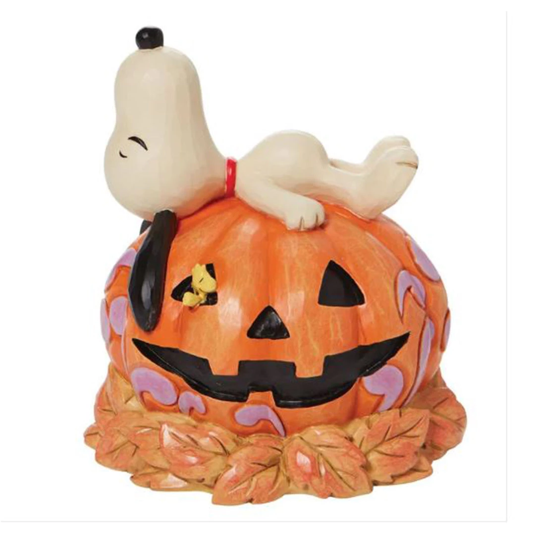 Enesco Peanuts Snoopy Laying On Pumpkin Figure 3 Enesco Peanuts Snoopy Laying On Pumpkin Figure