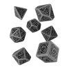 Game Accessories Q-Workshop Celtic Gray Black 7 Piece Dice Set