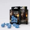 Game Accessories Q-Workshop Classic Runic Glacier & White Roleplaying 7 Piece Dice Set