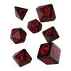 Q-Workshop Dragons Black Red 7 Piece Dice Set Game Accessories