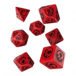 Q-Workshop Dragons Red Black 7 Piece Dice Set Game Accessories