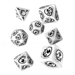 Game Accessories Q-Workshop Dragons White Black 7 Piece Dice Set