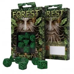 Game Accessories Q-Workshop Forest Green Black 7 Piece Dice Set