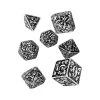 Q-Workshop Forest White Black 7 Piece Dice Set Game Accessories