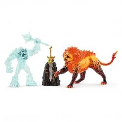 Schleich Eldrador Creatures Frost Monster Vs Fire Lion Figure Set 42455