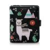 Wallets Shagwear Llama Pattern Small Black Zipper Wallet