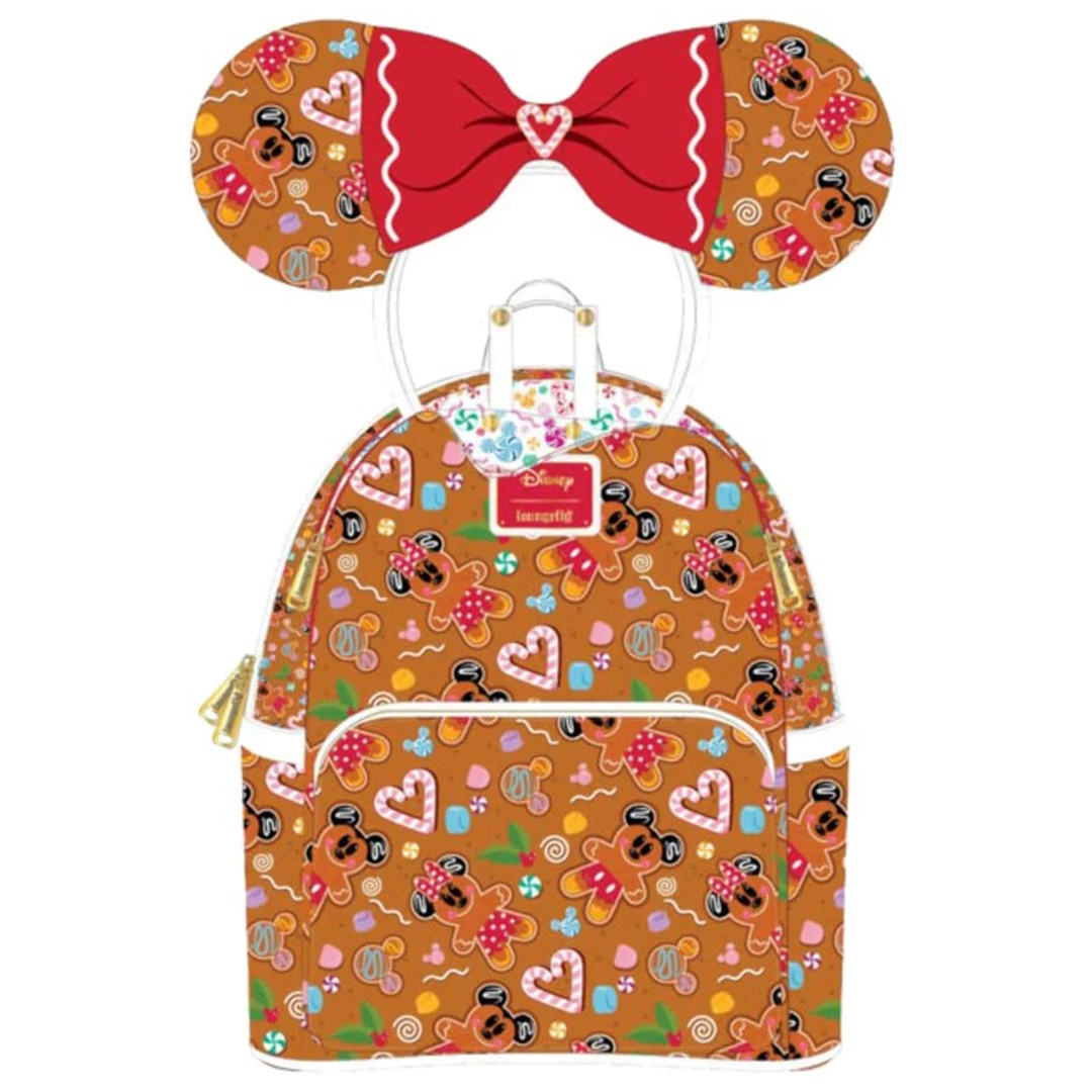 Backpacks Loungefly Disney Gingerbread All Over Print Mini Backpack With Headband 3 Backpacks Loungefly Disney Gingerbread All Over Print Mini Backpack With Headband